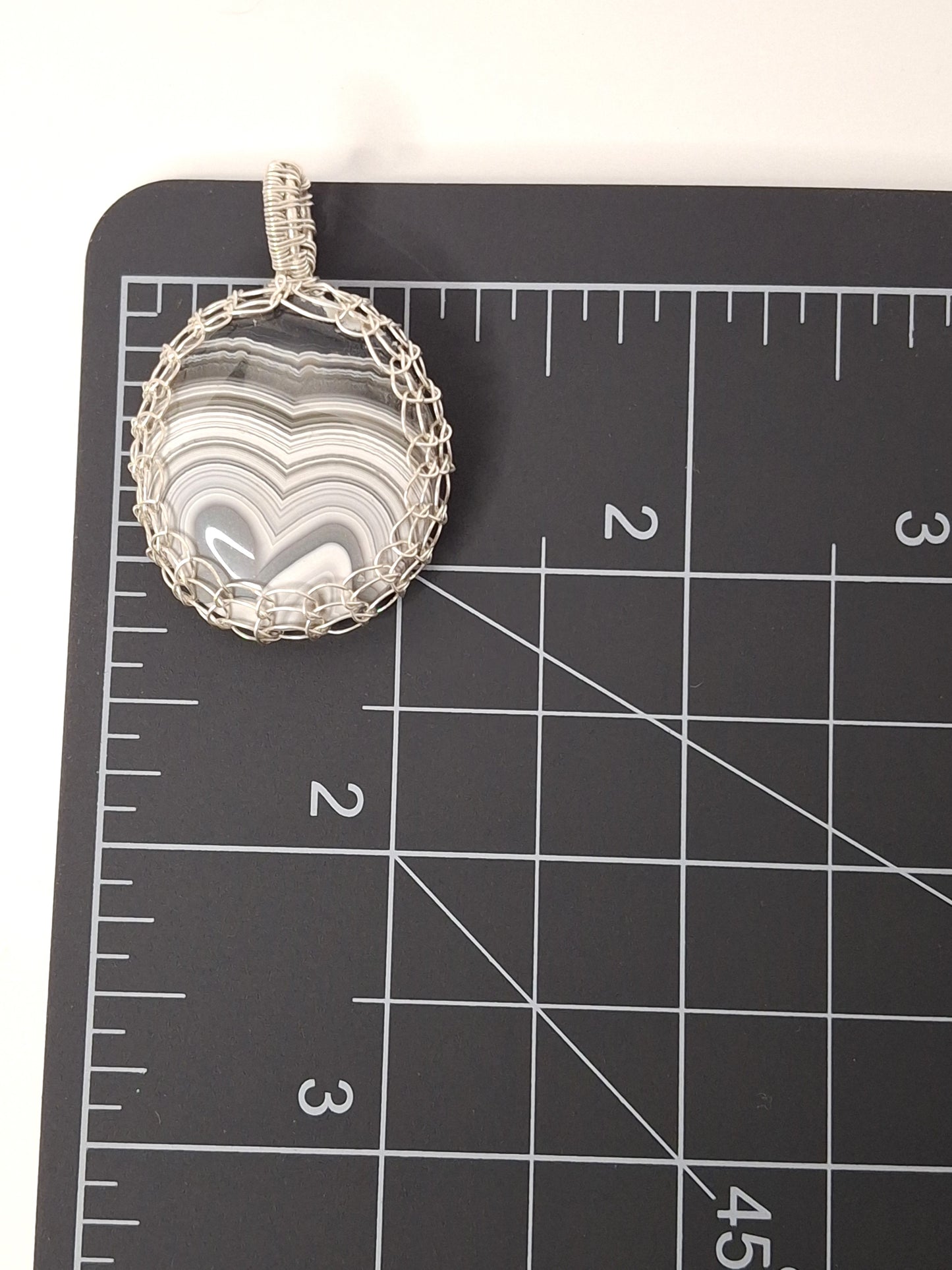 Handcrafted Wire-Wrapped & Polished Agate Pendants: Ancient Witness Stone