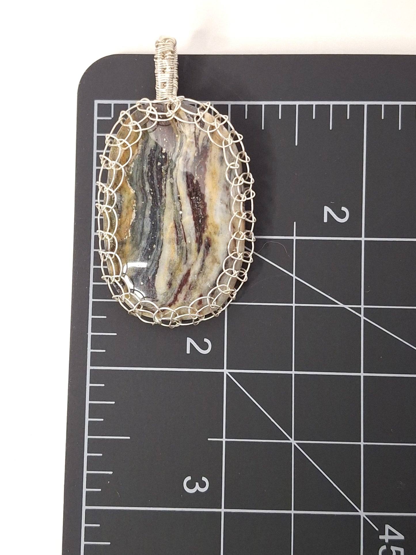 Handcrafted Wire-Wrapped & Polished Agate Pendants: Ancient Witness Stone